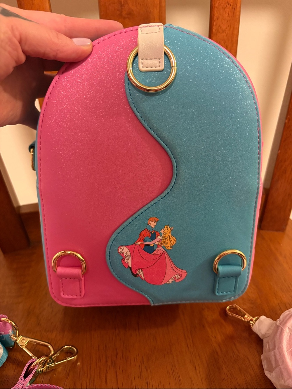 Loungefly Sleeping Beauty Convertible Mini Backpack - Picture 3 of 11